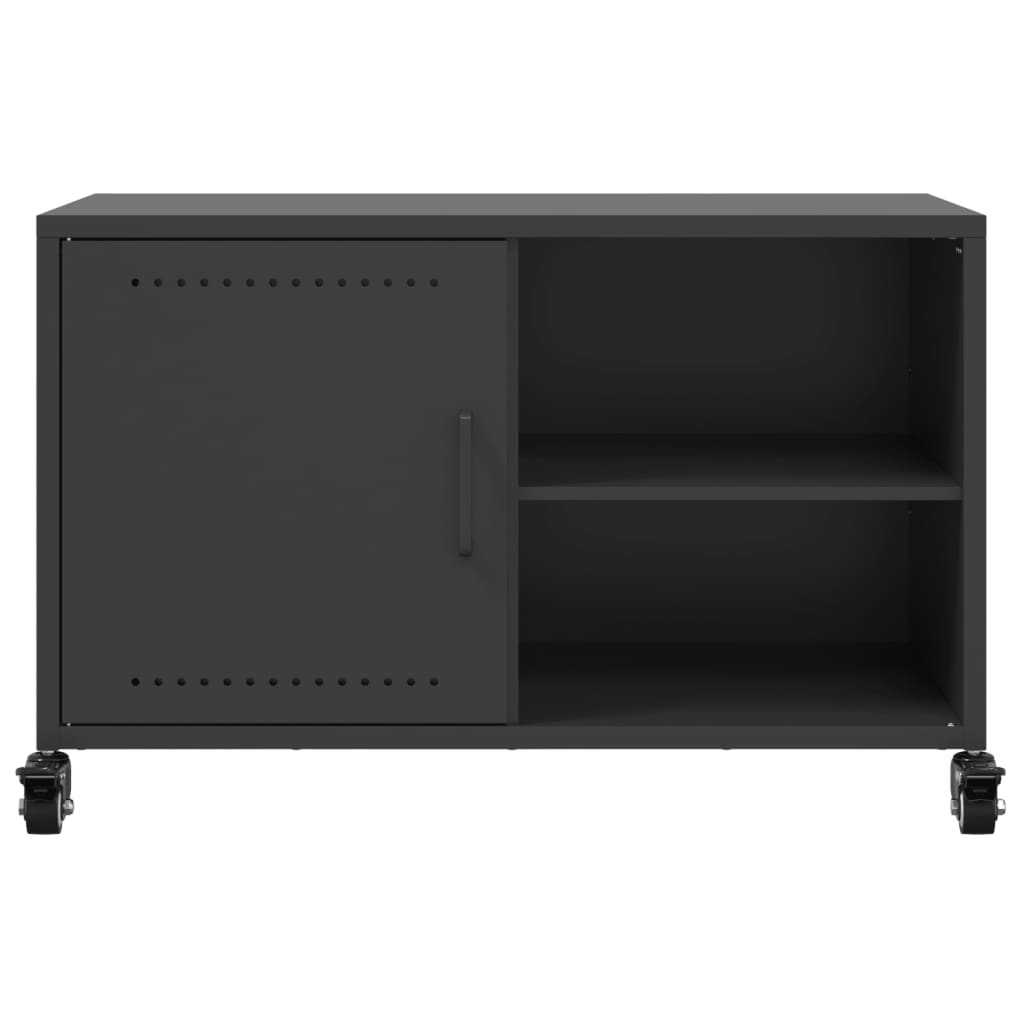 vidaXL TV Cabinet Black 68x39x43.5 cm Steel