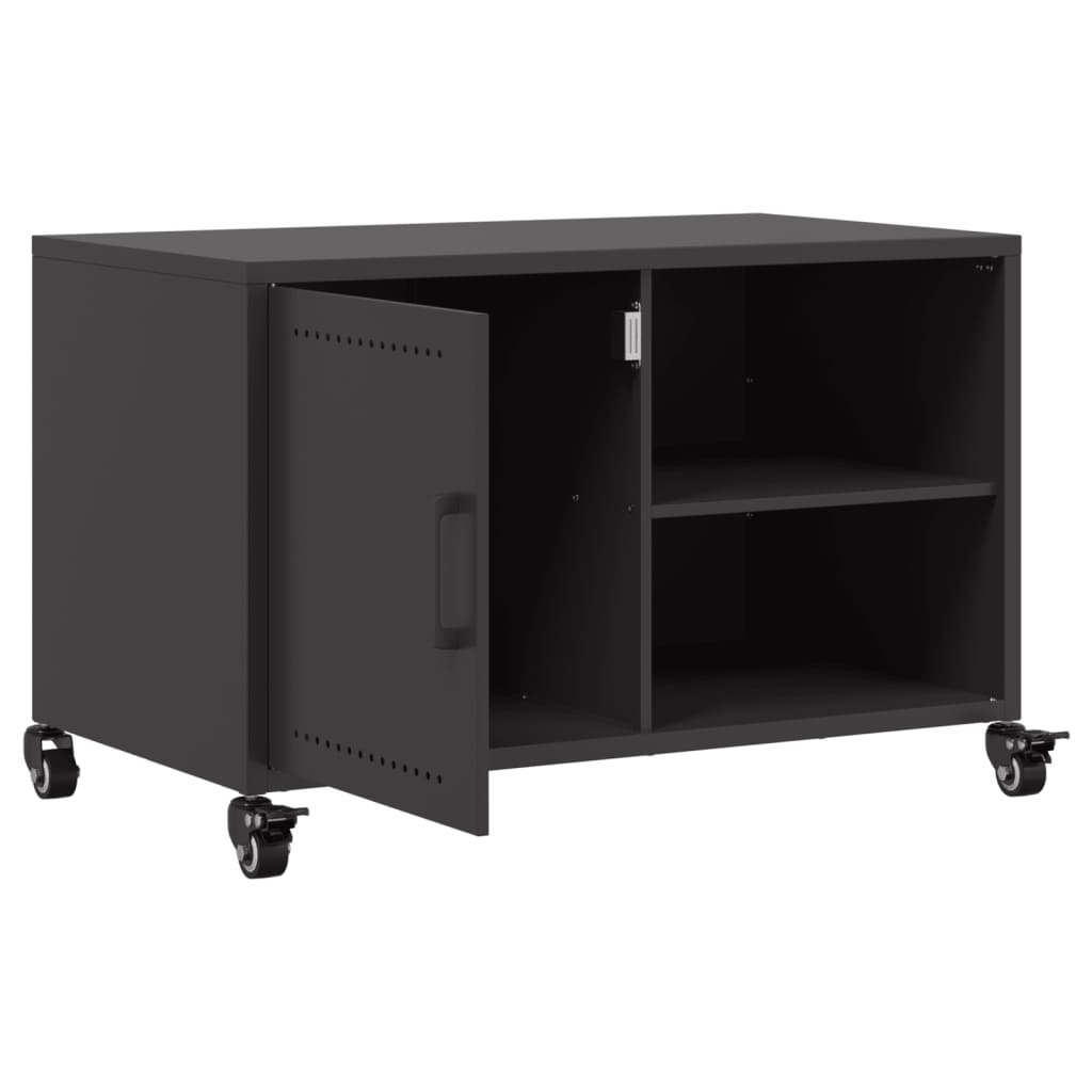 vidaXL TV Cabinet Black 68x39x43.5 cm Steel