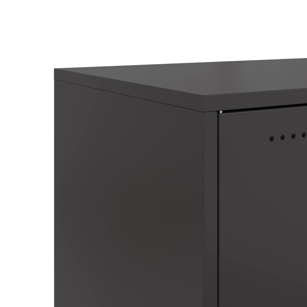 vidaXL TV Cabinet Black 68x39x43.5 cm Steel