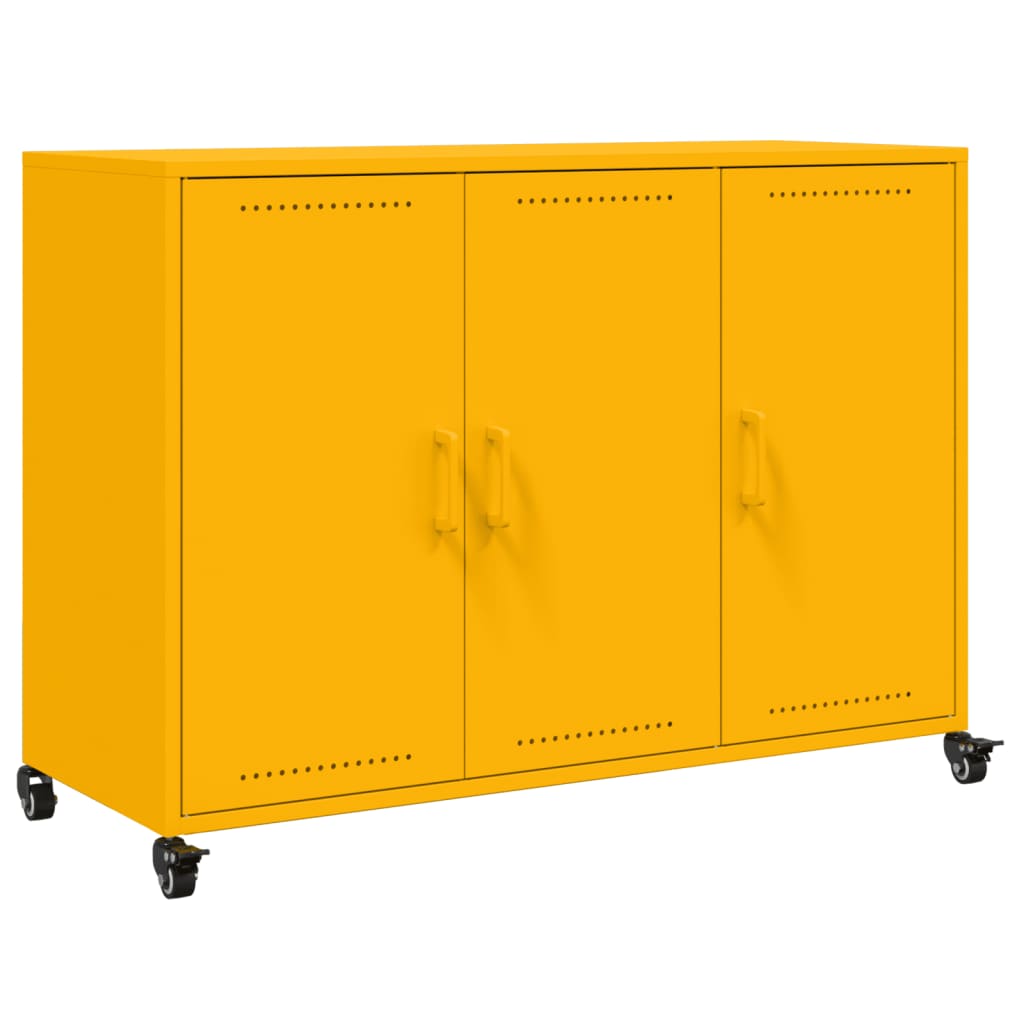 Sideboard Mustard Yellow 100,5x39x72 cm Steel