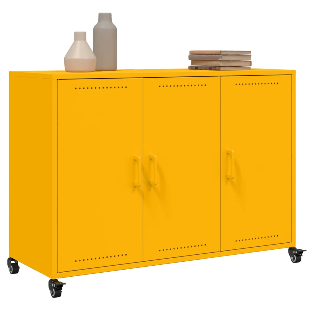 Sideboard Mustard Yellow 100,5x39x72 cm Steel