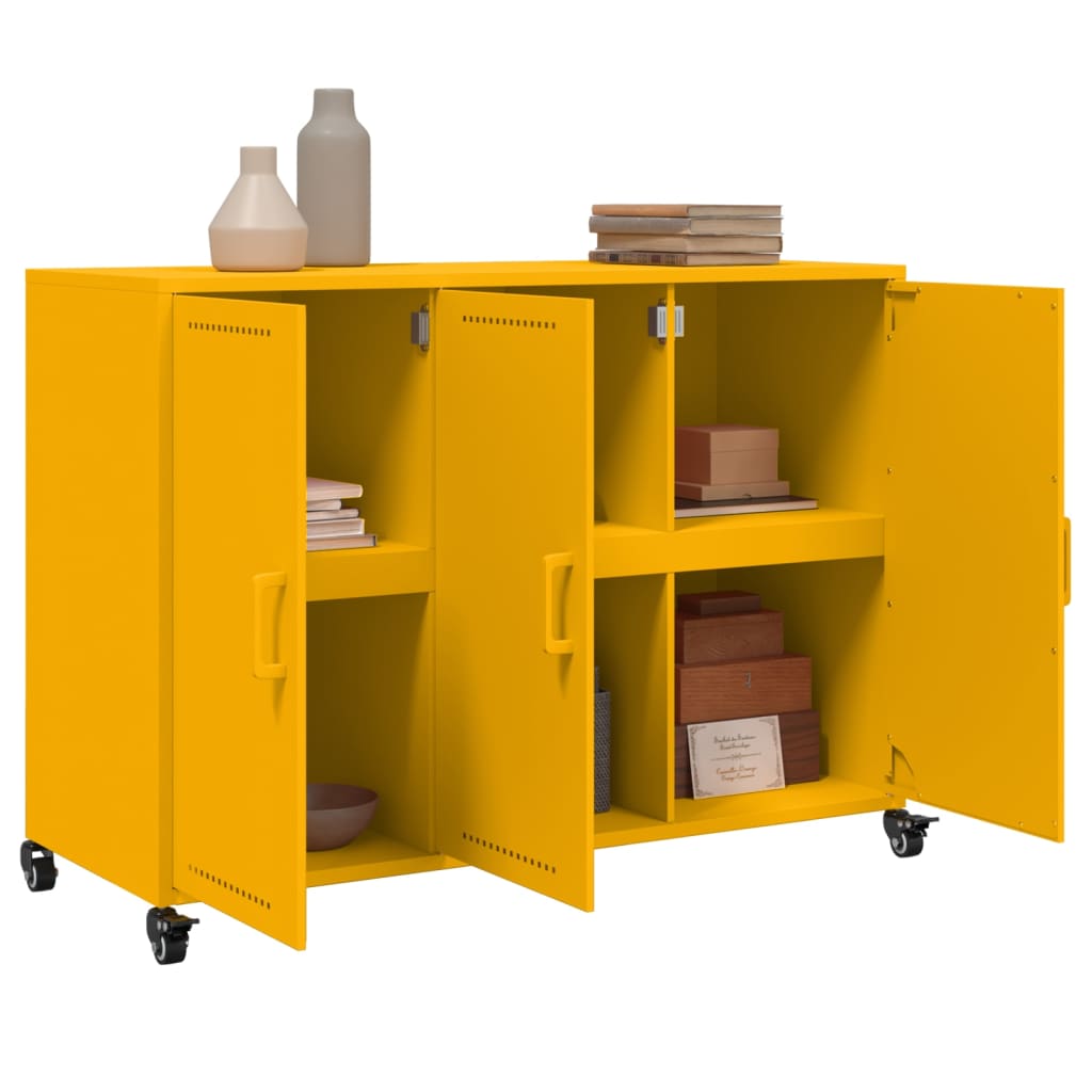 Sideboard Mustard Yellow 100,5x39x72 cm Steel