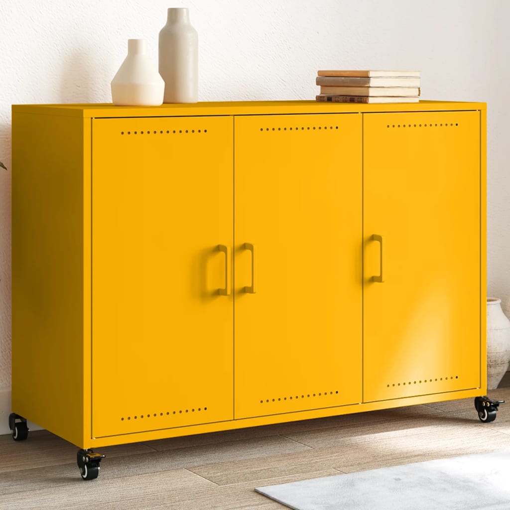 Sideboard Mustard Yellow 100,5x39x72 cm Steel