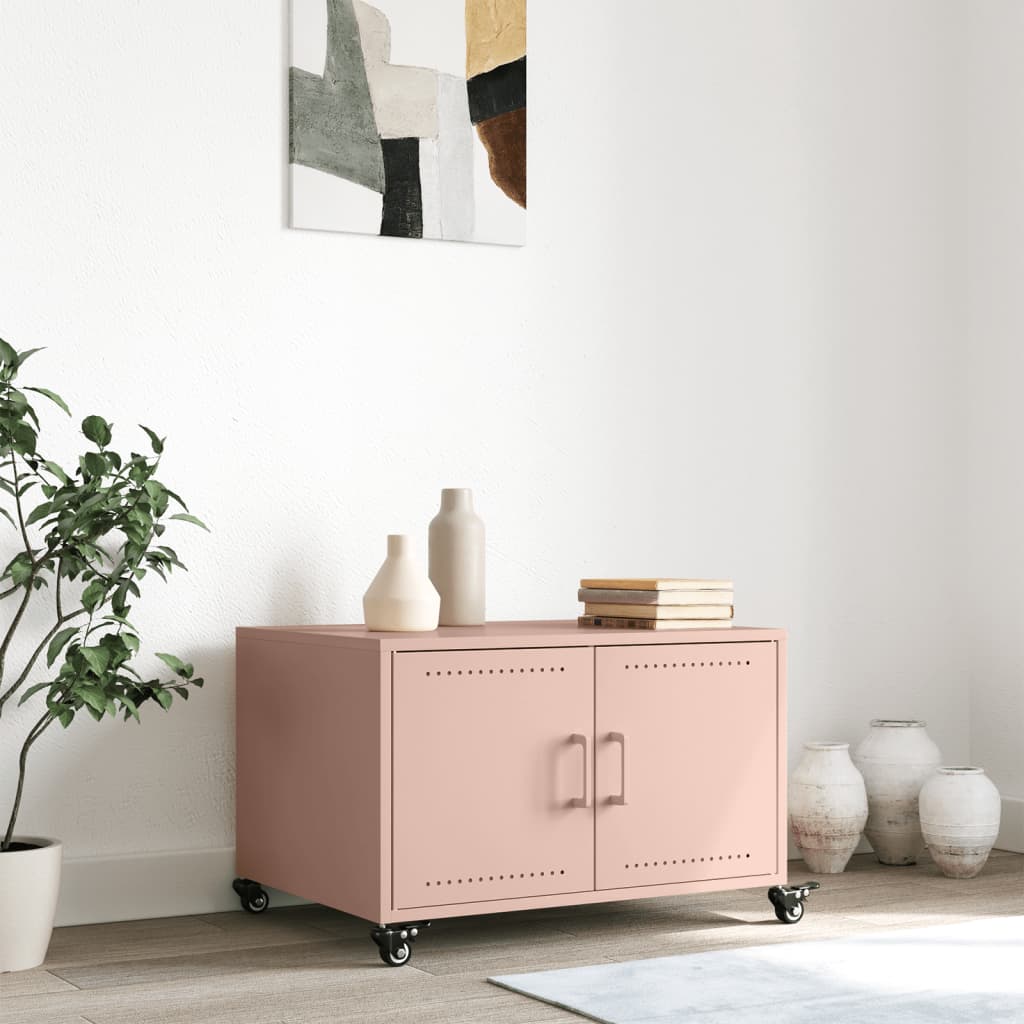 Coffee Table Pink 68x50x43,5 cm Steel