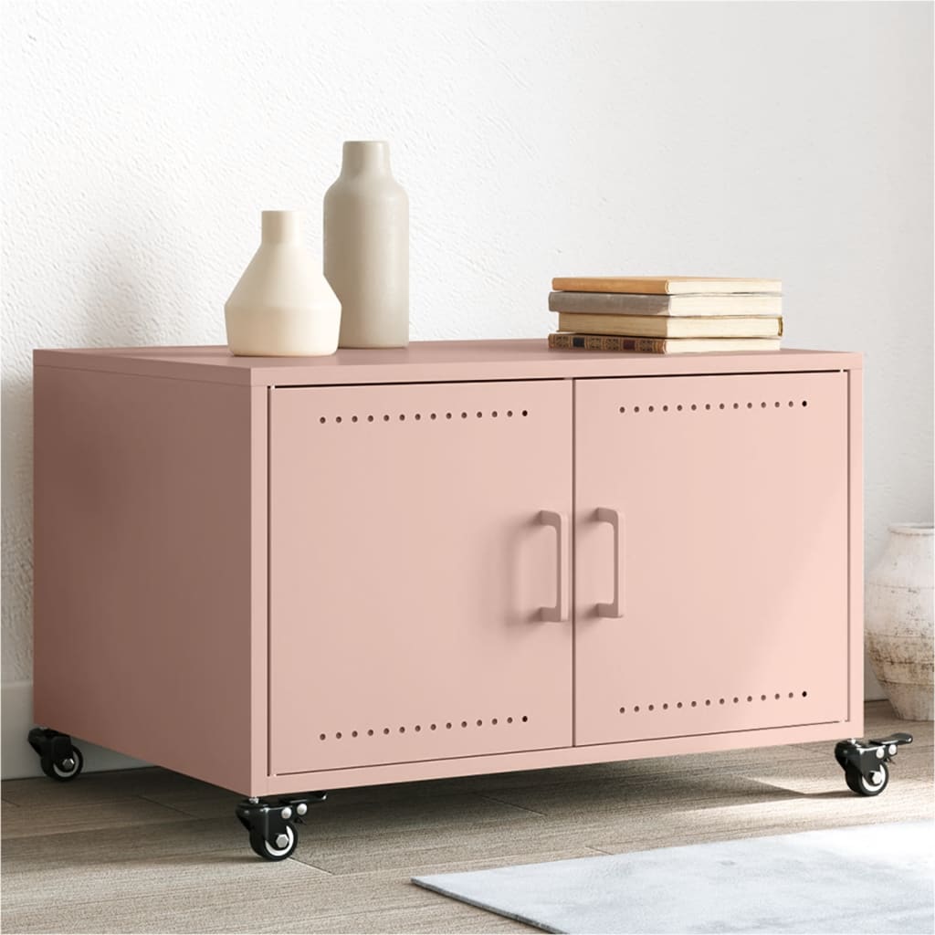 Coffee Table Pink 68x50x43,5 cm Steel