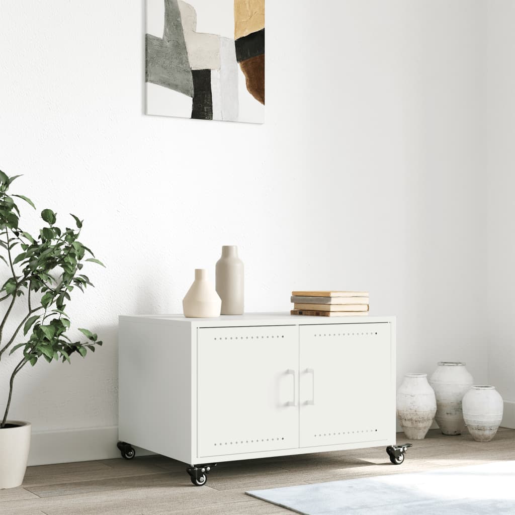 Coffee Table White 68x50x43,5 cm Steel
