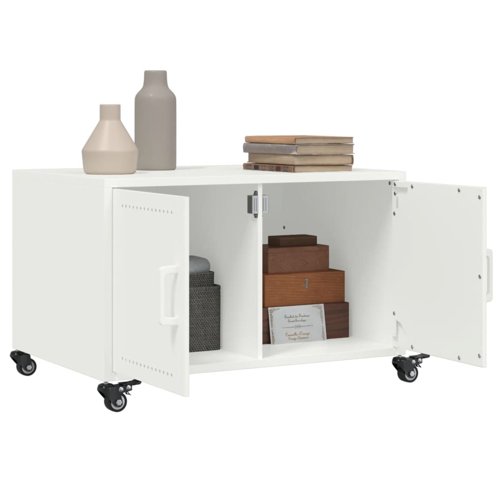 Coffee Table White 68x50x43,5 cm Steel