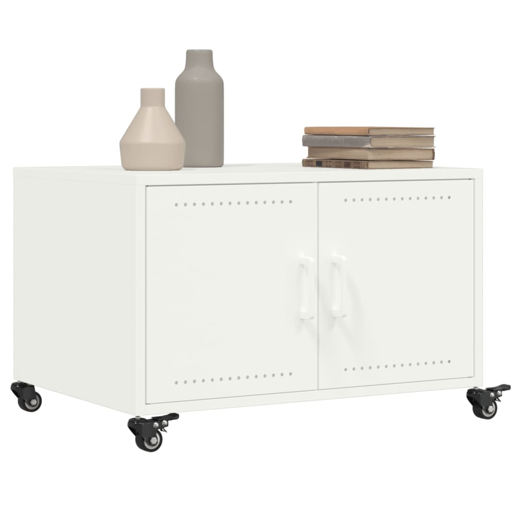 Coffee Table White 68x50x43,5 cm Steel