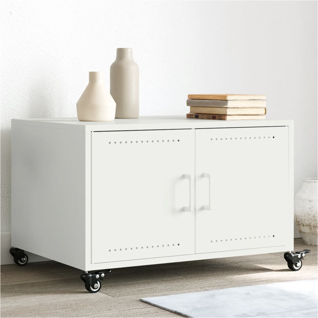 Coffee Table White 68x50x43,5 cm Steel