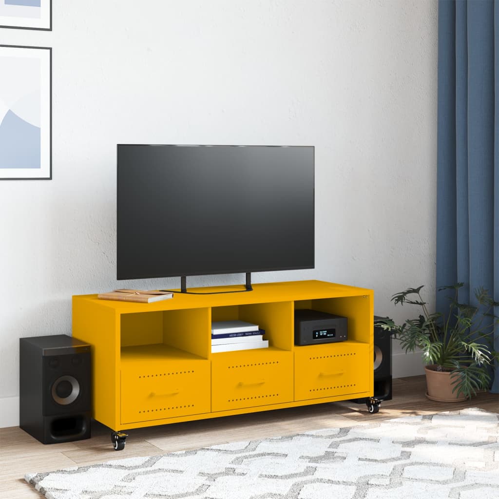 TV Cabinet Mustard Yellow 100,5x39x43,5 cm Steel