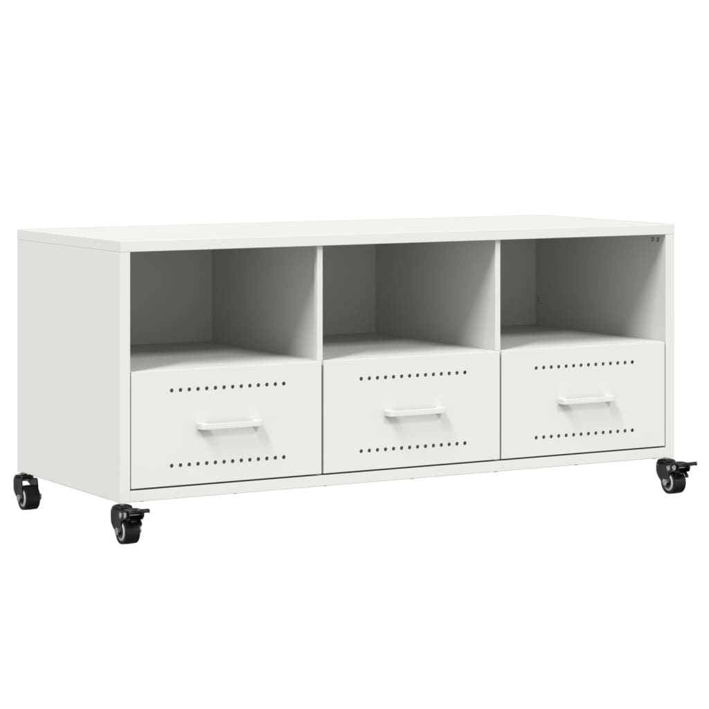 TV Cabinet White 100,5x39x43,5 cm Steel