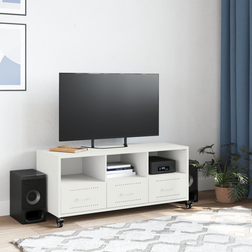 TV Cabinet White 100,5x39x43,5 cm Steel