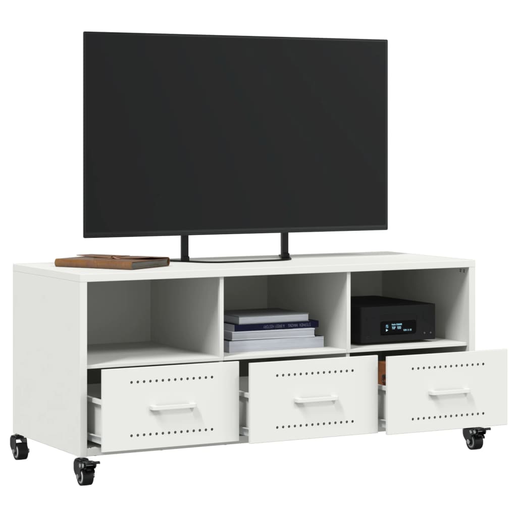 TV Cabinet White 100,5x39x43,5 cm Steel