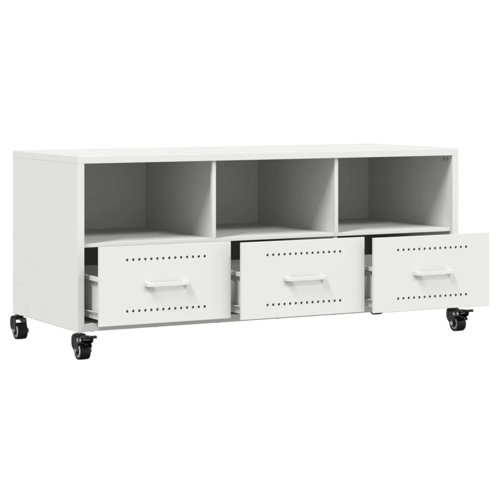 TV Cabinet White 100,5x39x43,5 cm Steel