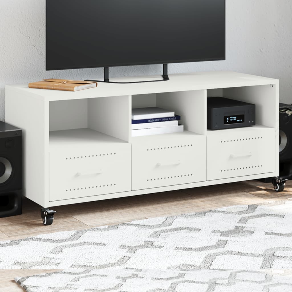 TV Cabinet White 100,5x39x43,5 cm Steel