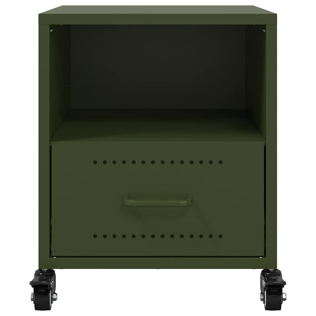 Bedside Cabinet Olive Green 36x39x43.5 cm Steel