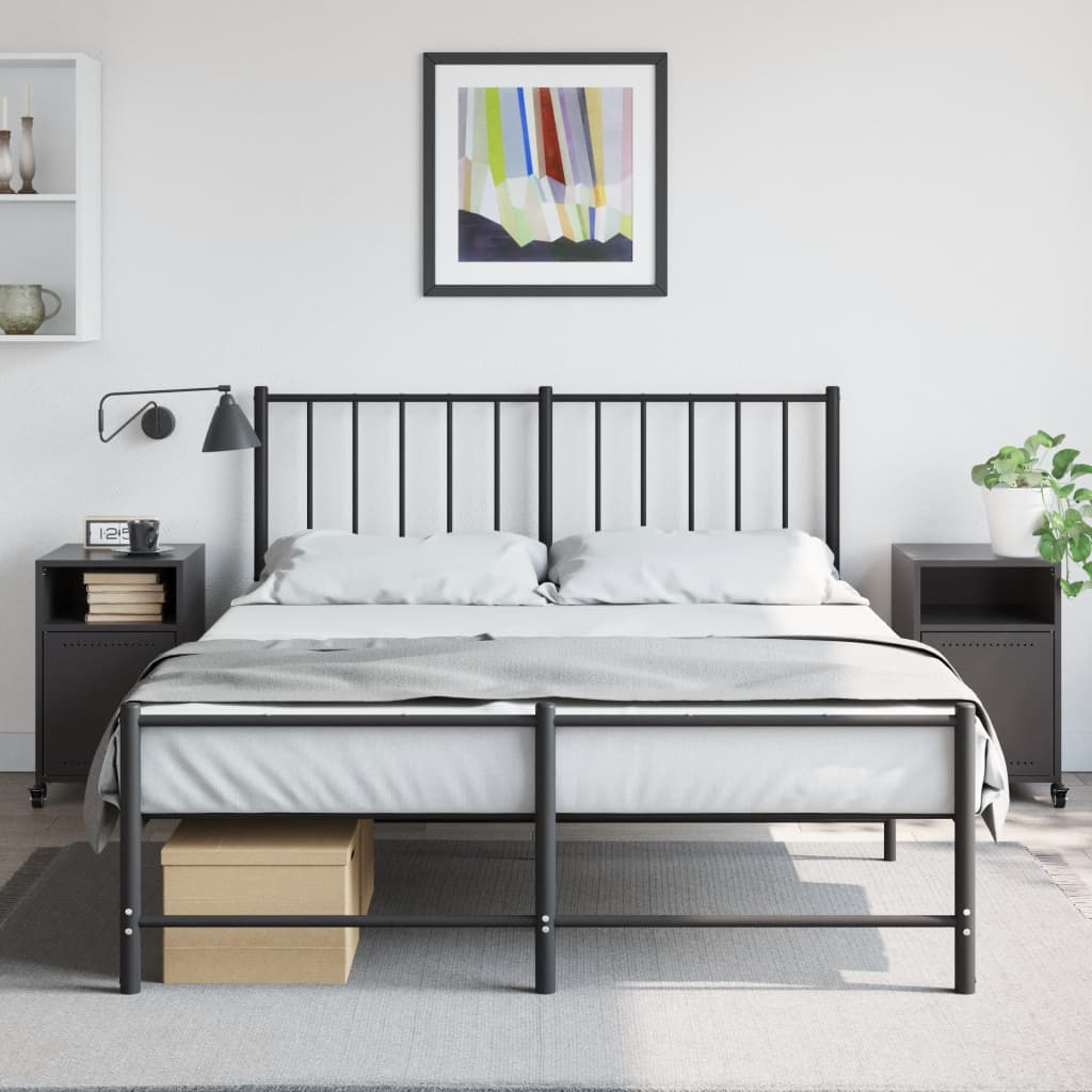 Bedside Cabinets 2 pcs Black 36x39x59 cm Steel
