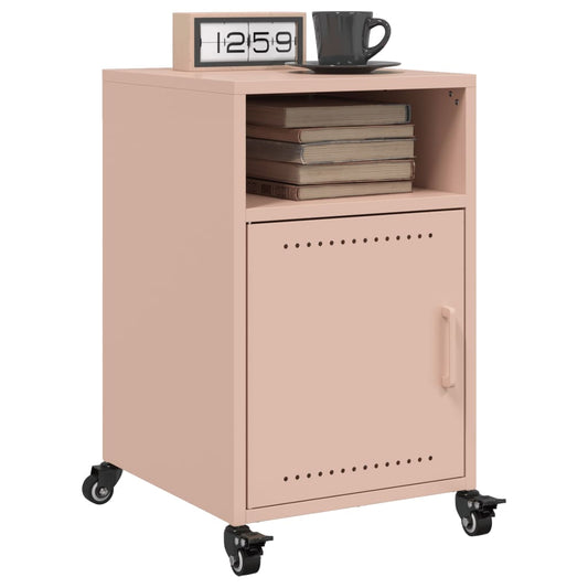 vidaXL Bedside Cabinets 2 pcs Pink 36x39x59 cm Steel
