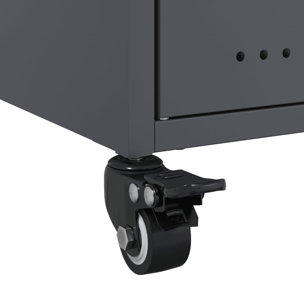 Bedside Cabinets 2 pcs Anthracite 36x39x59 cm Steel