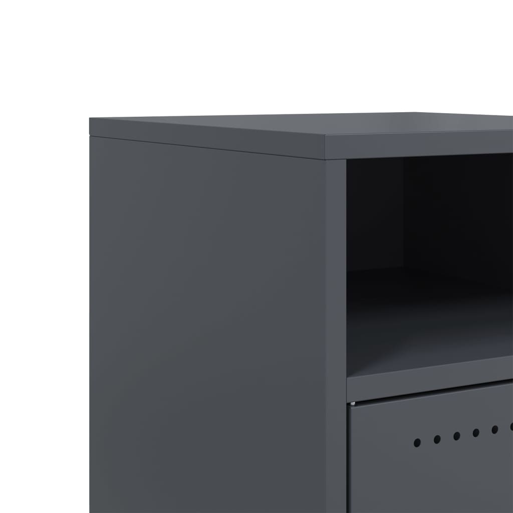 vidaXL Bedside Cabinets 2 pcs Anthracite 36x39x59 cm Steel