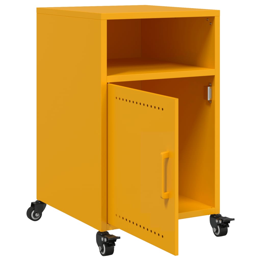Bedside Cabinet Mustard Yellow 36x39x59 cm Steel