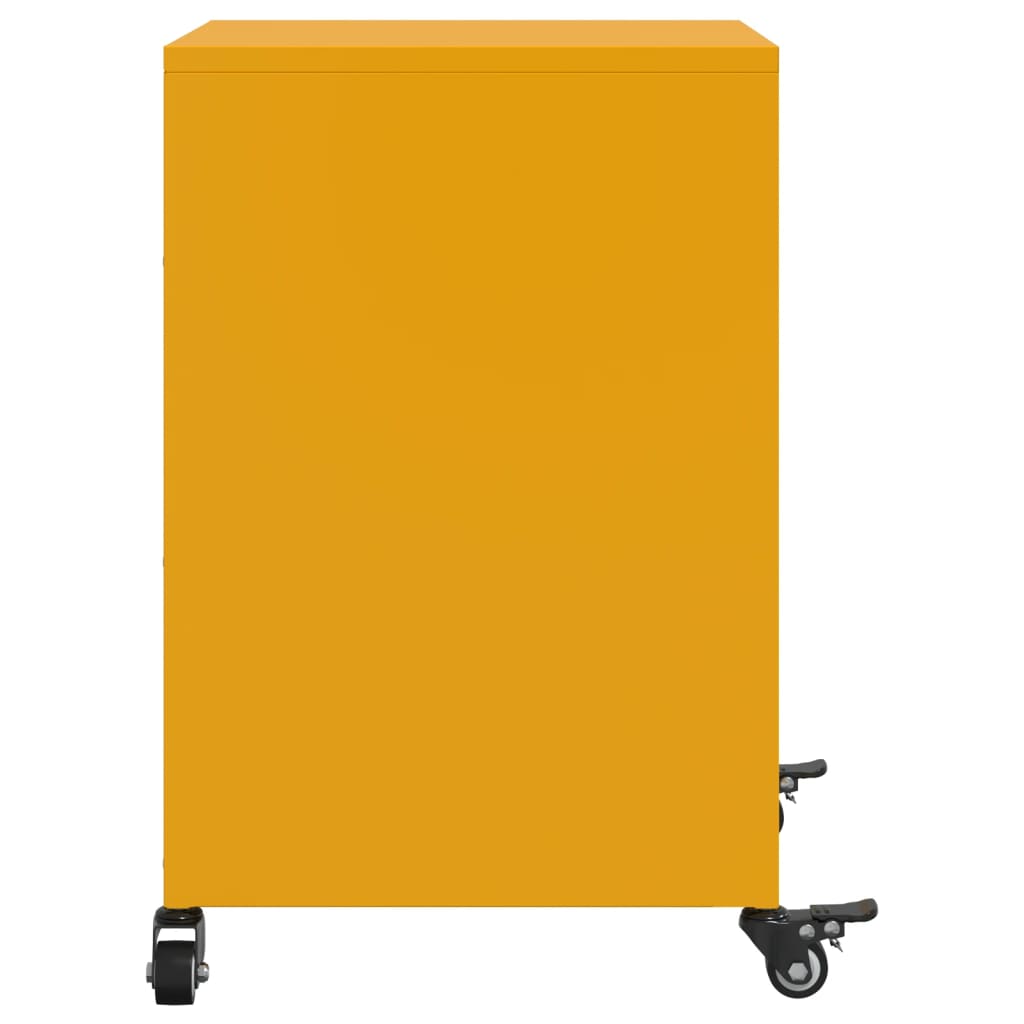 vidaXL Bedside Cabinets 2 pcs Mustard Yellow 36x39x59 cm Steel