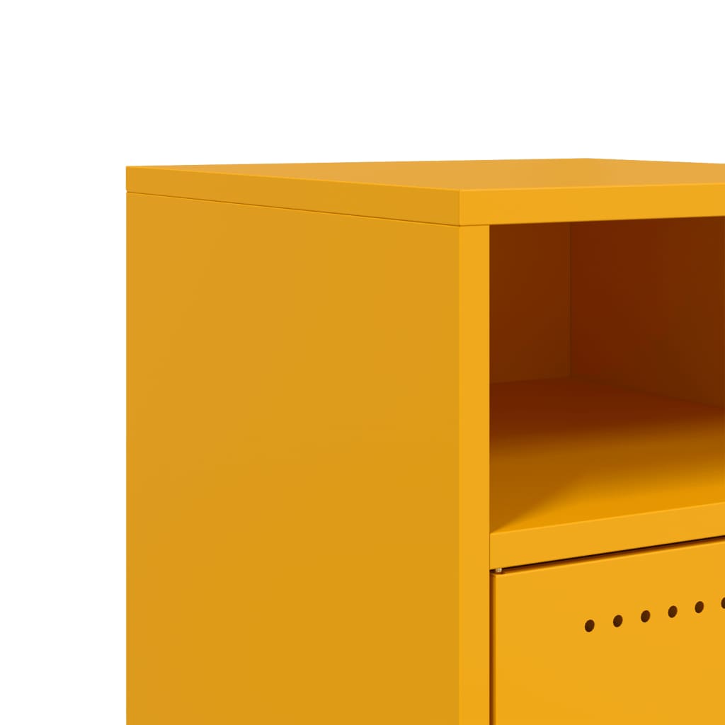 vidaXL Bedside Cabinets 2 pcs Mustard Yellow 36x39x59 cm Steel