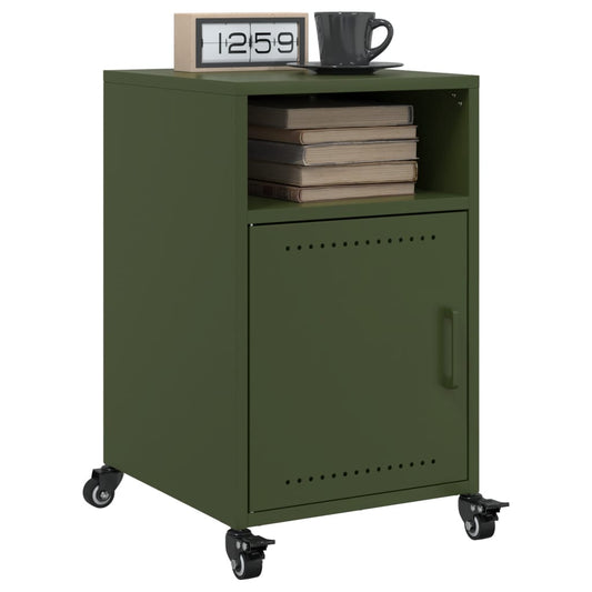 vidaXL Bedside Cabinets 2 pcs Olive Green 36x39x59 cm Steel