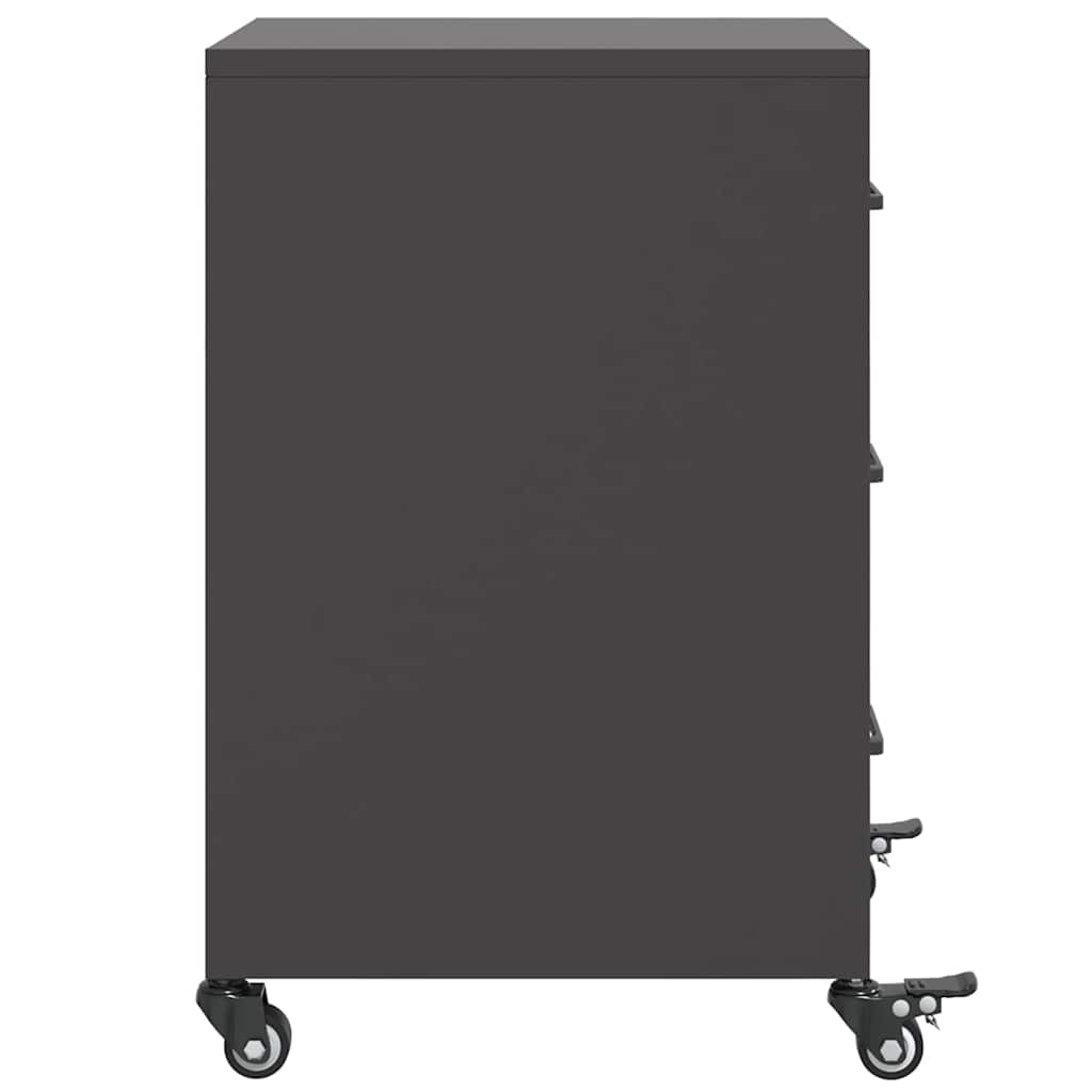 Bedside Cabinet Black 36x39x59 cm Steel
