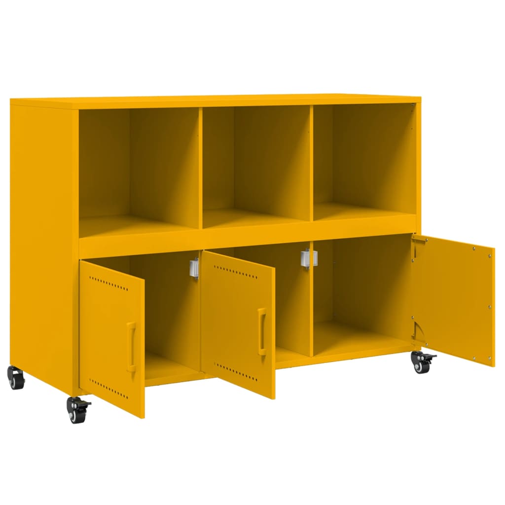 Sideboard Mustard Yellow 100,5x39x72 cm Steel