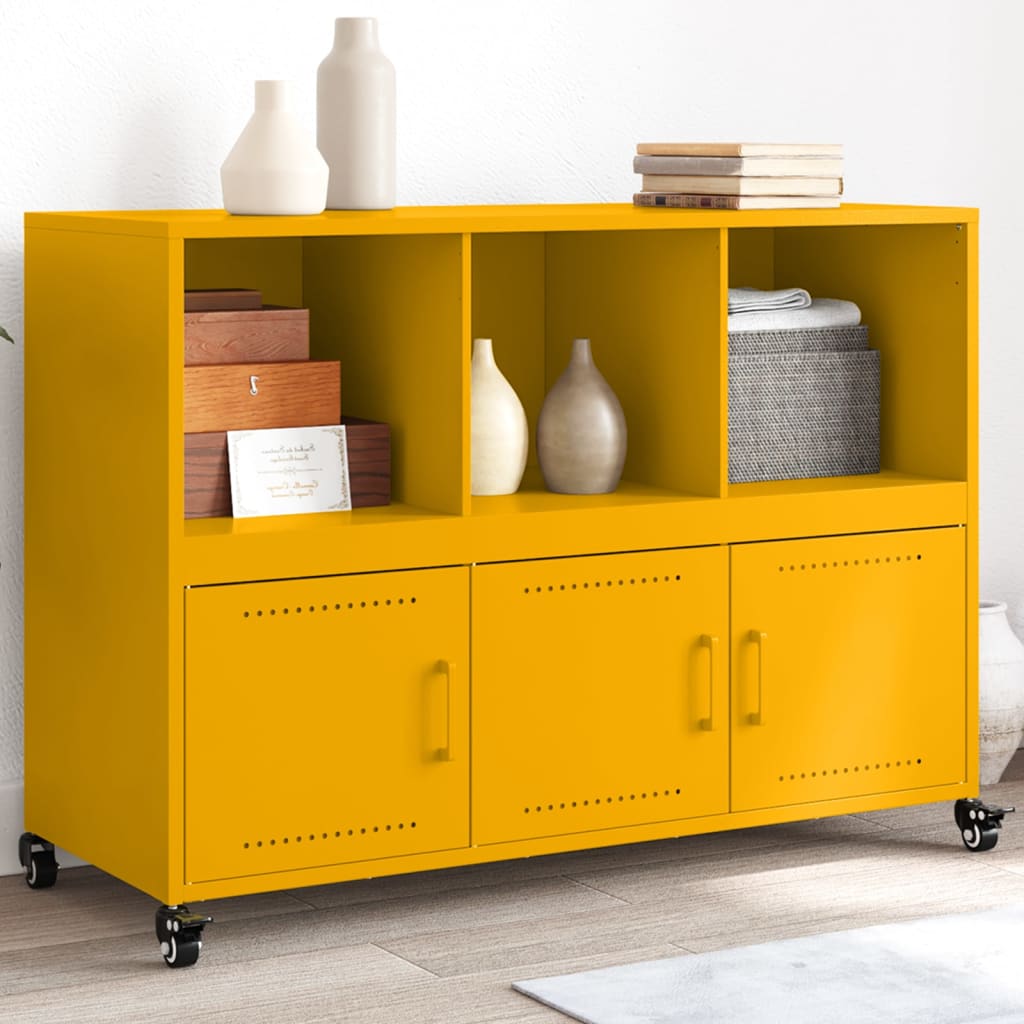 Sideboard Mustard Yellow 100,5x39x72 cm Steel