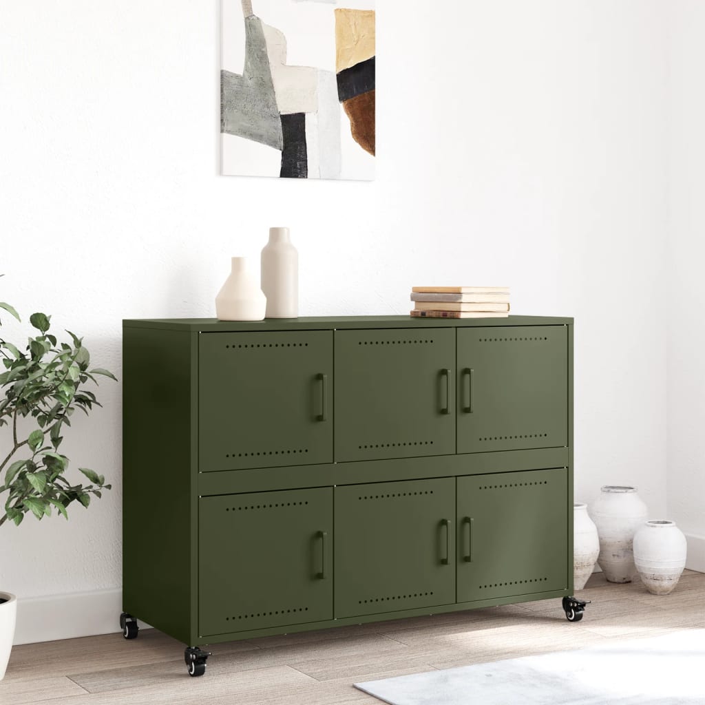 Sideboard Olive Green 100.5x39x72 cm Steel
