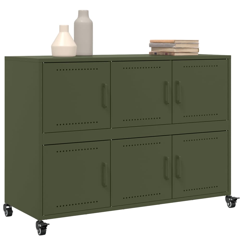 Sideboard Olive Green 100.5x39x72 cm Steel