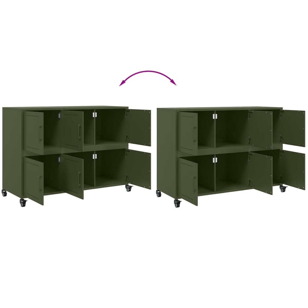 Sideboard Olive Green 100.5x39x72 cm Steel