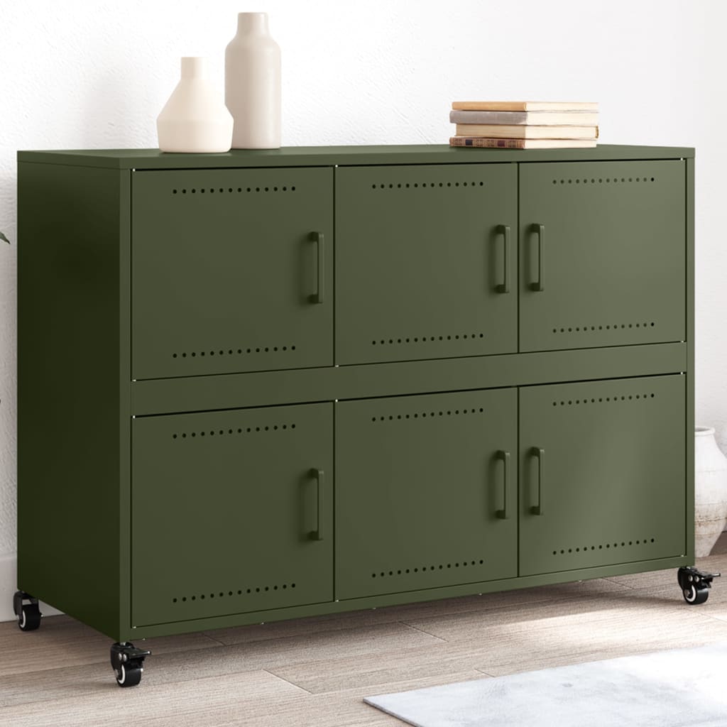 Sideboard Olive Green 100.5x39x72 cm Steel