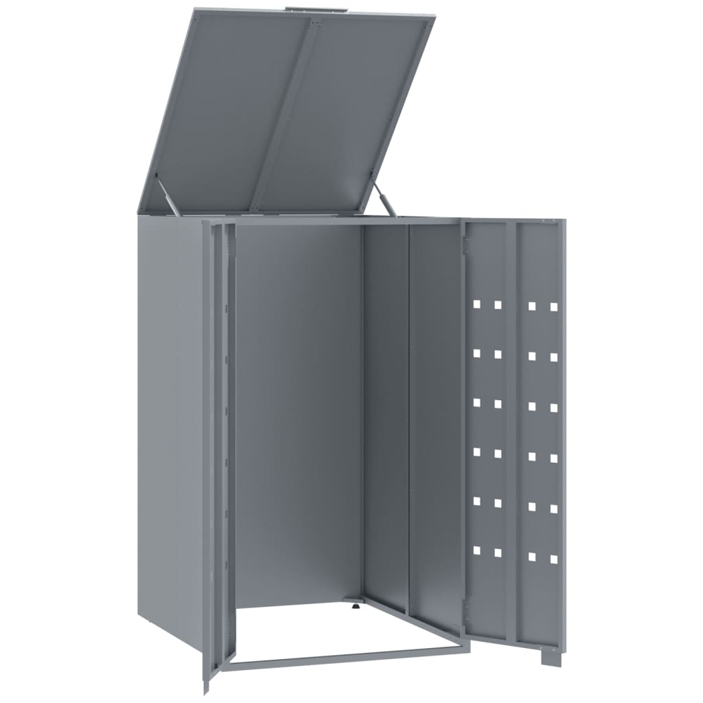 vidaXL Wheelie Bin Storage for Single Bin Grey 69x79x117 cm Steel