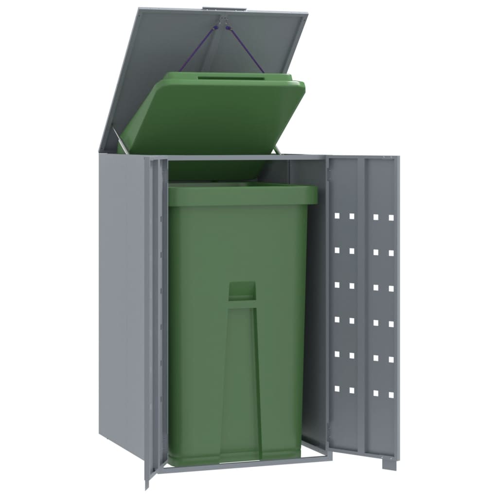 vidaXL Wheelie Bin Storage for Single Bin Grey 69x79x117 cm Steel