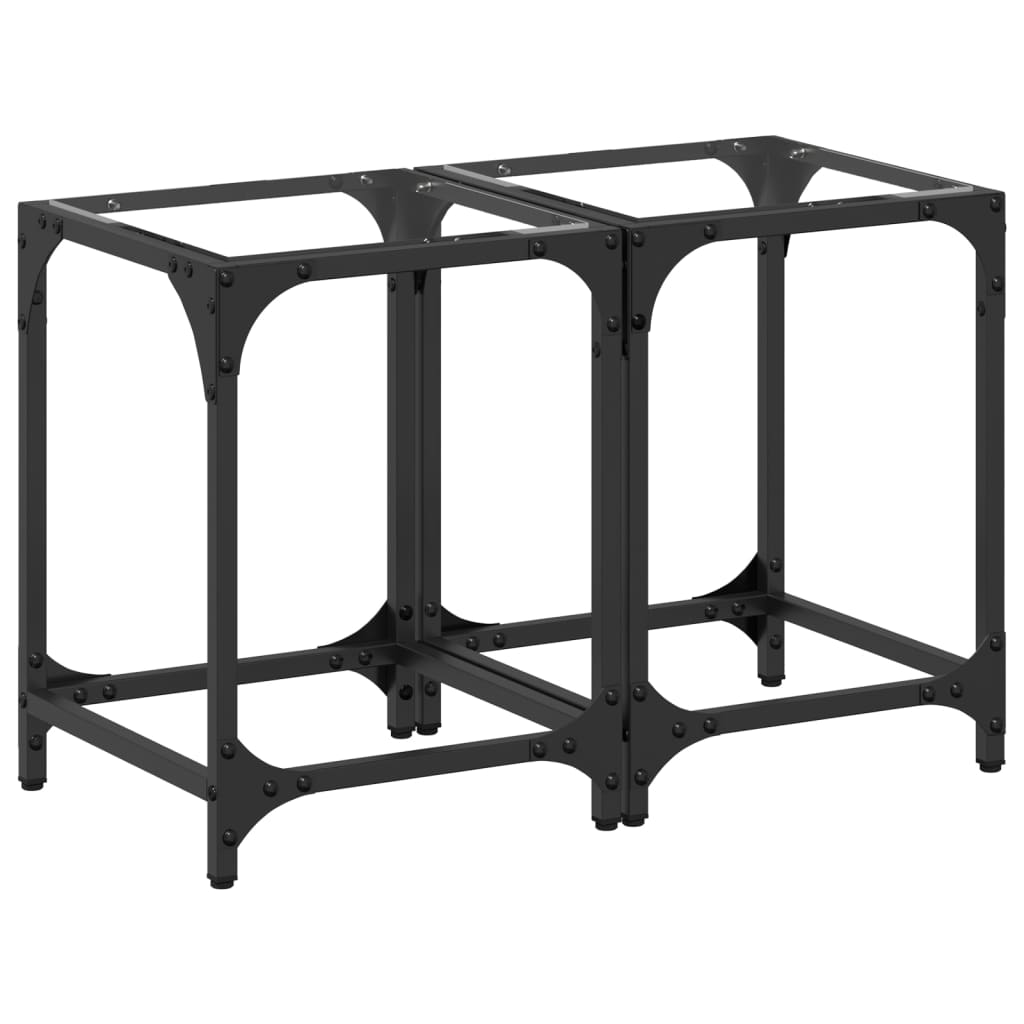 Coffee Tables with Transparent Glass Top 2 pcs 30x30x40cm Steel