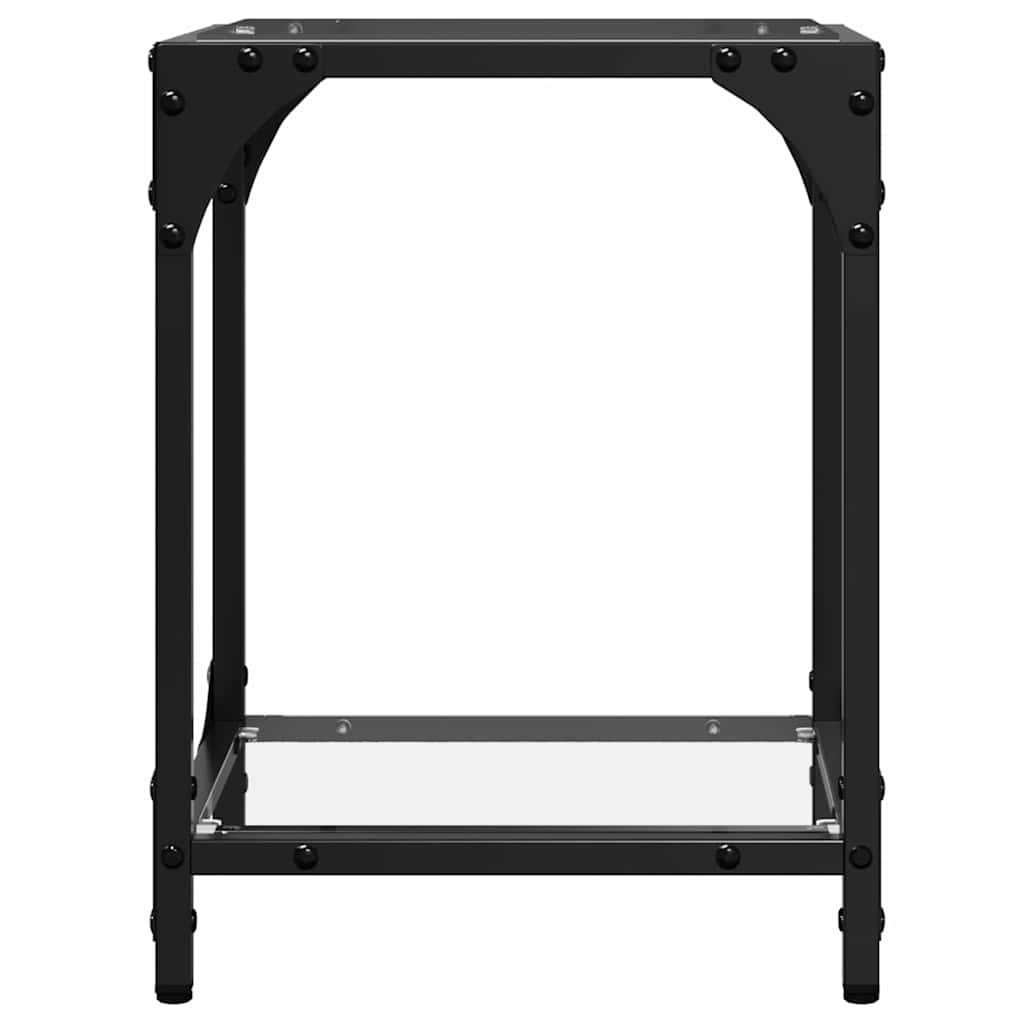 Coffee Tables with Transparent Glass Top 2 pcs 30x30x40cm Steel