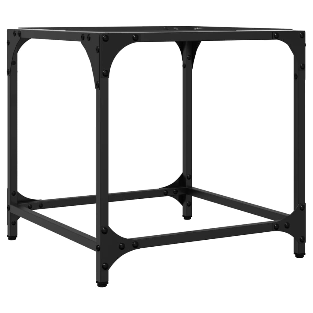 Coffee Tables with Transparent Glass Top 2 pcs 40x40x40cm Steel