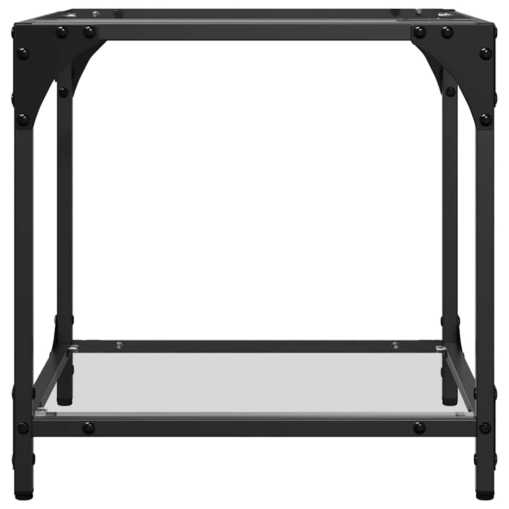 Coffee Tables with Transparent Glass Top 2 pcs 40x40x40cm Steel