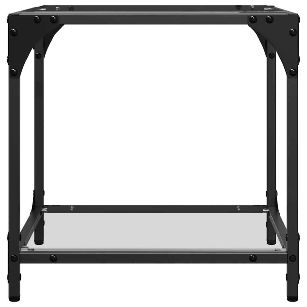 Coffee Tables with Transparent Glass Top 2 pcs 40x40x40cm Steel