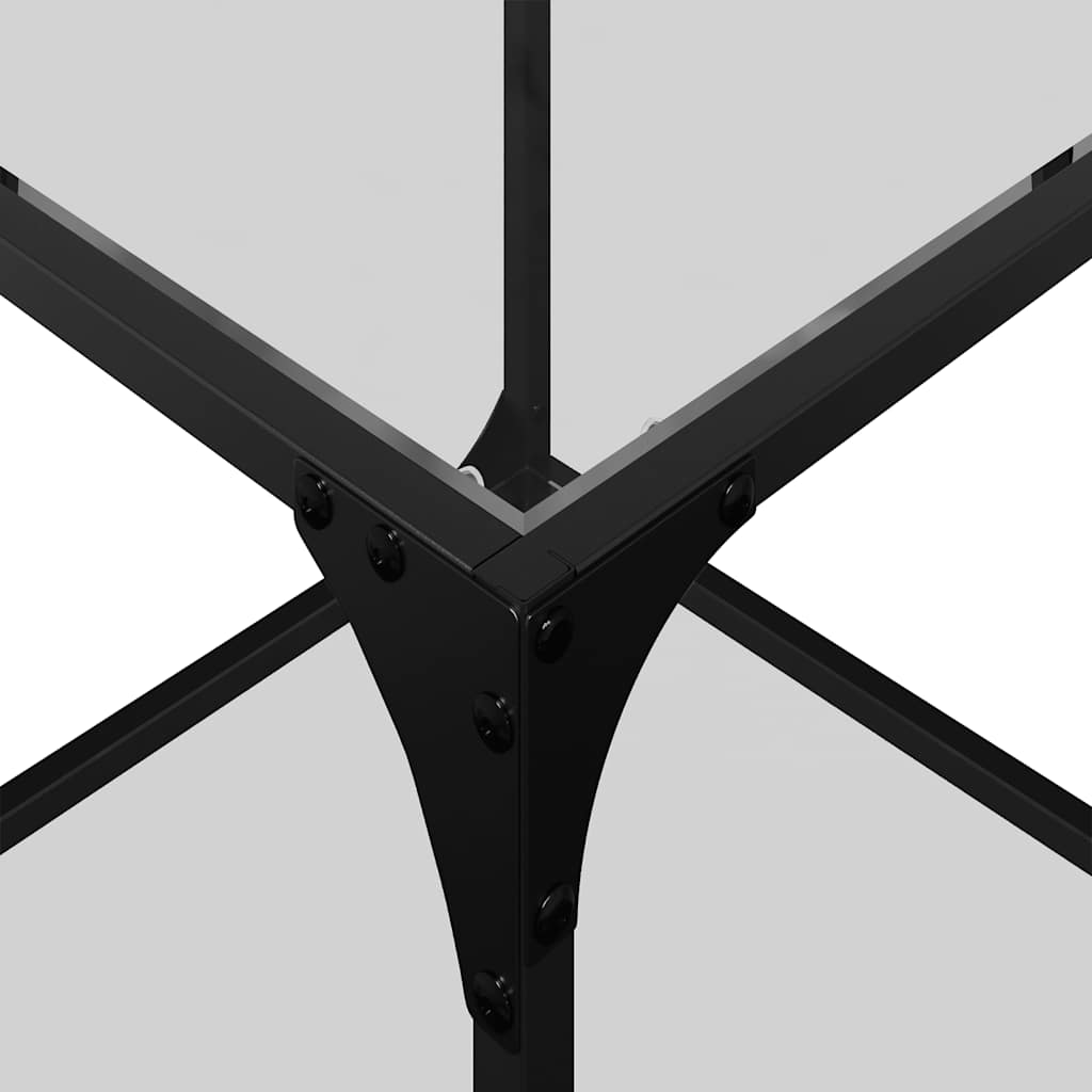 Coffee Tables with Transparent Glass Top 2 pcs 40x40x40cm Steel