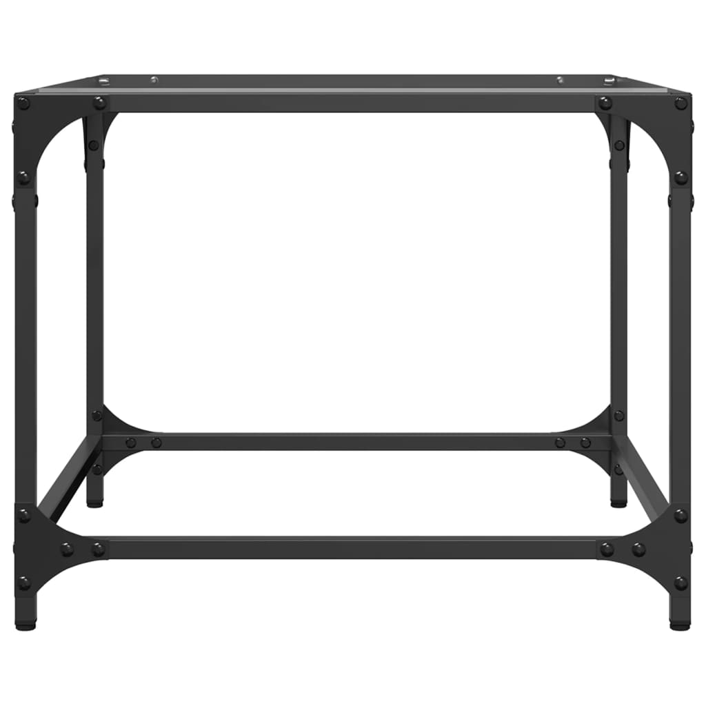 Coffee Tables with Transparent Glass Top 2 pcs 50x50x40cm Steel