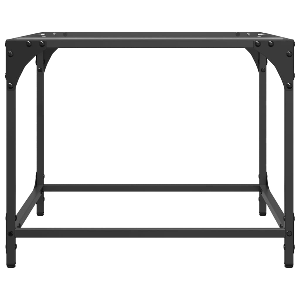 Coffee Tables with Transparent Glass Top 2 pcs 50x50x40cm Steel