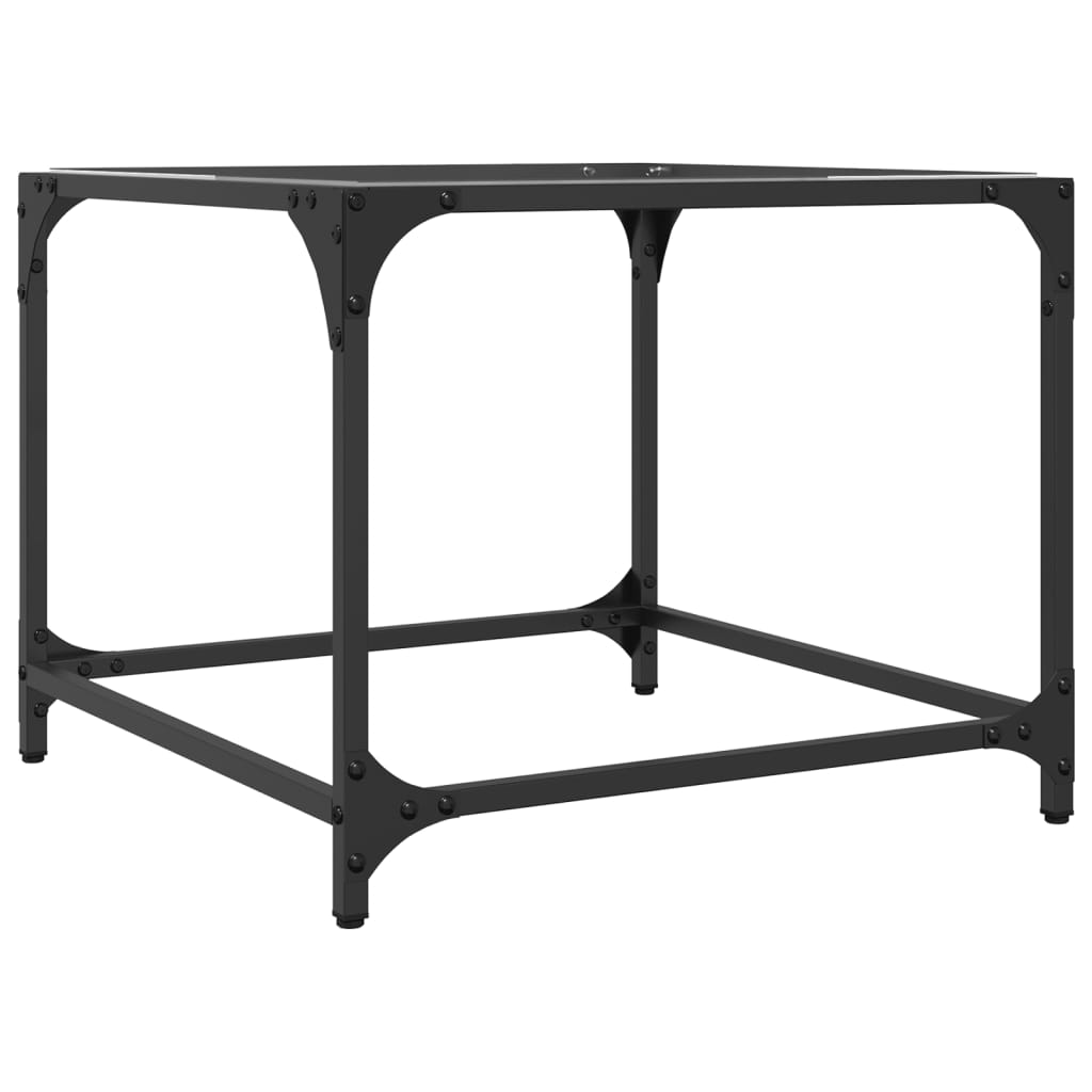 Coffee Tables with Transparent Glass Top 2 pcs 50x50x40cm Steel