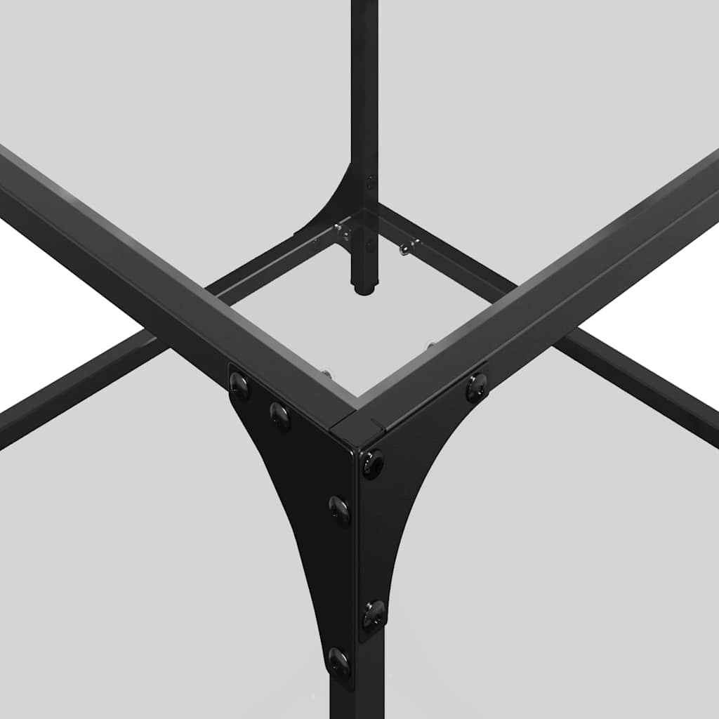 Coffee Tables with Transparent Glass Top 2 pcs 50x50x40cm Steel