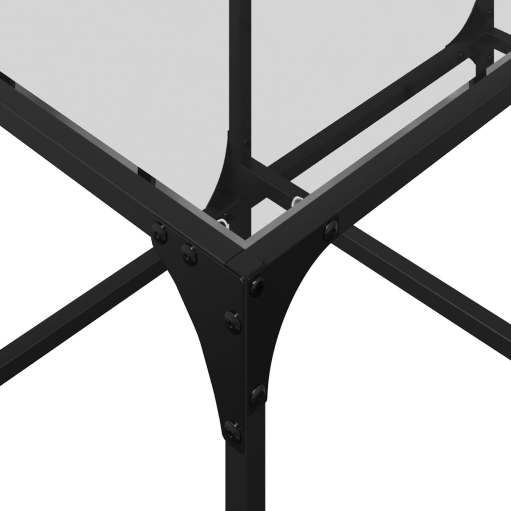 Coffee Table with Transparent Glass Top 78,5x40x40 cm Steel