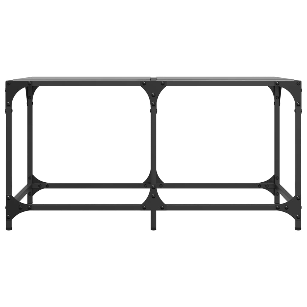 Coffee Table with Black Glass Top 78,5x40x40 cm Steel