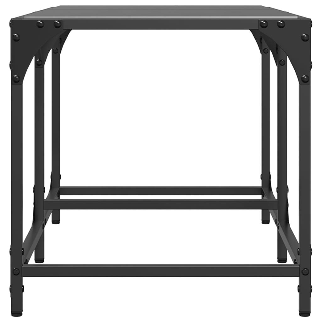 Coffee Table with Black Glass Top 78,5x40x40 cm Steel